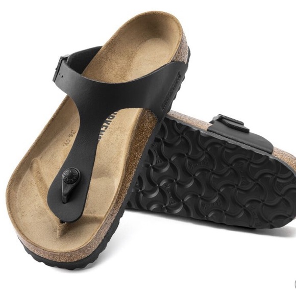 Birkenstock Shoes - BIRKENSTOCK Gizeh Black Birko-Flor Cork Sandals Size 40 Regular